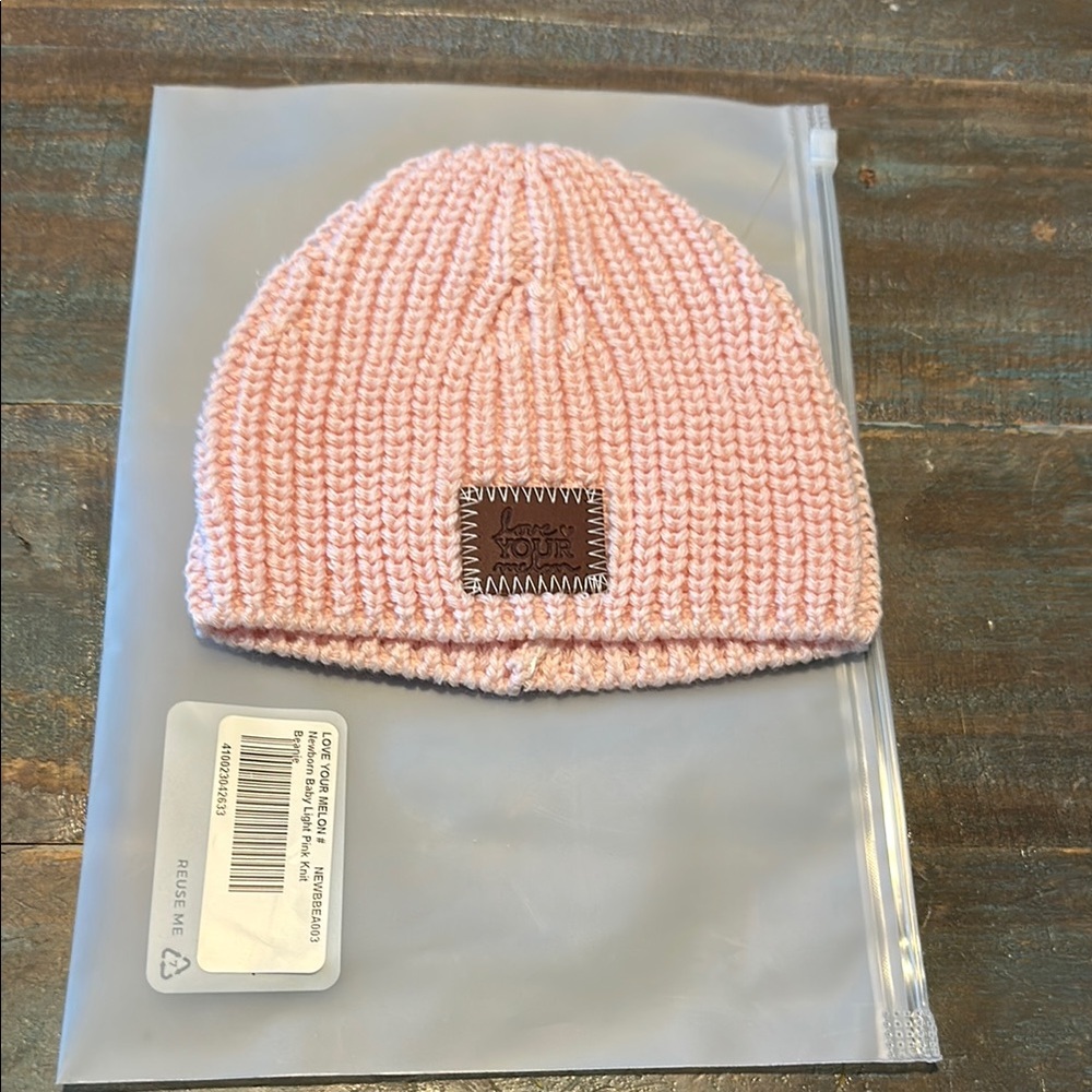 Kids Pink Knit Beanie
